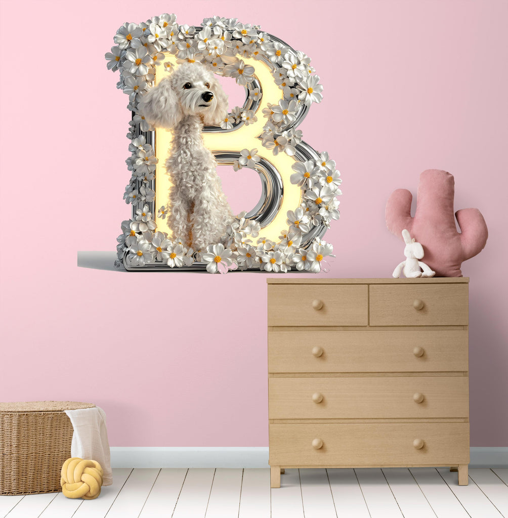 Customizable 3D Poodle Vinyl Sticker | Personalized Dog Lover Decal for Cars, Walls, and Laptops | Unique Pet Gift & Home Decor Vn121