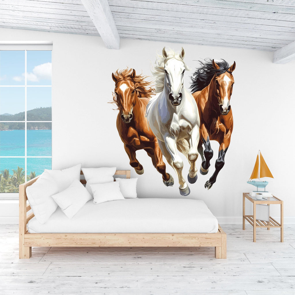 Wild Horses Decal Wild Horses Sticker, Mustangs Decal Horse Wall Sticker, Stallion Wall Mural, Animals Wall Sticker Vinyl Decor VN013