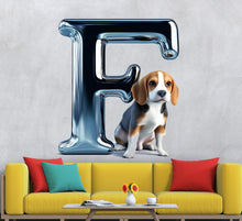 Load image into Gallery viewer, Customizable 3D Beagle Vinyl Sticker | Personalized Letter Decal for Walls, Cars, and Window | Unique Beagle Decal Dog Lover Gift Vn129