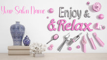 Load image into Gallery viewer, Personalized 3D Spa and Lashes Salon Decal, Customizable Busnees Sticker, Spa Salon Decal, Your Business Name Decal, Spa Sticker, Spa decor