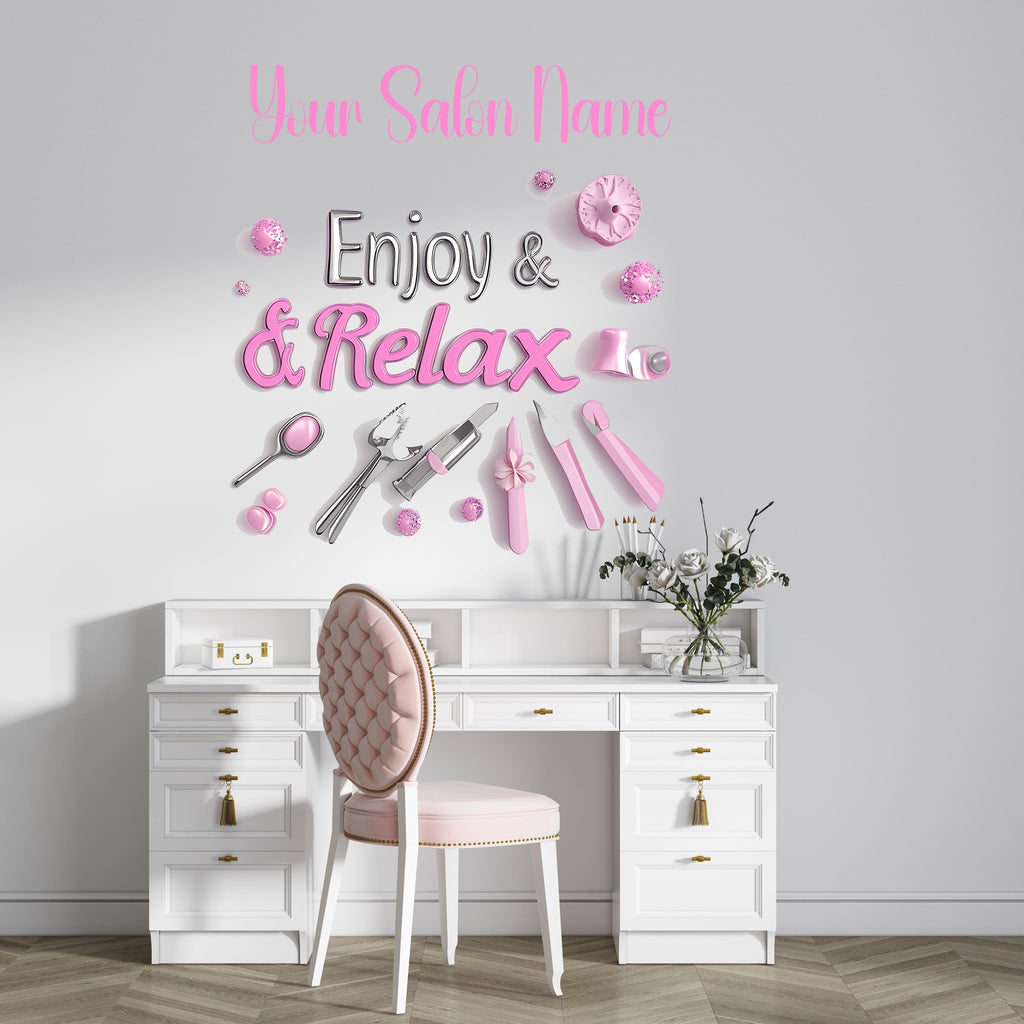 Personalized 3D Spa and Lashes Salon Decal, Customizable Busnees Sticker, Spa Salon Decal, Your Business Name Decal, Spa Sticker, Spa decor