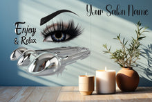 Load image into Gallery viewer, Personalized 3D Spa and Lashes Salon Decal, Customizable Busnees Sticker, Spa Salon Decal, Your Business Name Decal, Spa Sticker, Spa decor
