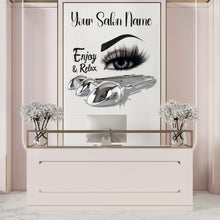 Load image into Gallery viewer, Personalized 3D Spa and Lashes Salon Decal, Customizable Busnees Sticker, Spa Salon Decal, Your Business Name Decal, Spa Sticker, Spa decor