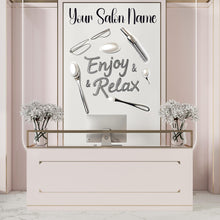 Load image into Gallery viewer, Personalized 3D Spa and Lashes Salon Decal, Customizable Busnees Sticker, Spa Salon Decal, Your Business Name Decal, Spa Sticker, Spa decor
