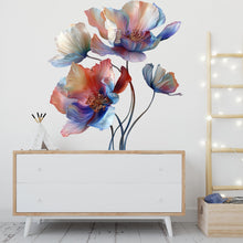 Load image into Gallery viewer, Watercolor flowers wall decal, Watercolor flowers wall sticker, Watercolor flowers wall decor, Watercolor flowers wall art, vn052