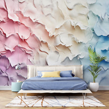 Load image into Gallery viewer, 3d Render of Colorful Pastel Ruffles Wallpaper, 3D Pastel Wallpaper, 3D Render Wallpaper, 3D Modern Wallpaper, 3D Wall Art vn055
