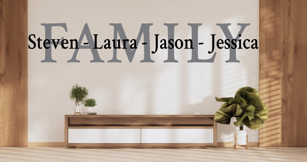 Custom Personalized Family Names Vinyl Wall Sticker Decal - Family Wall Sign Monogram - Vinyl Lettering Wall Decor, Housewarming gifts 513LU