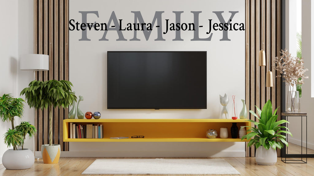 Custom Personalized Family Names Vinyl Wall Sticker Decal - Family Wall Sign Monogram - Vinyl Lettering Wall Decor, Housewarming gifts 513LU