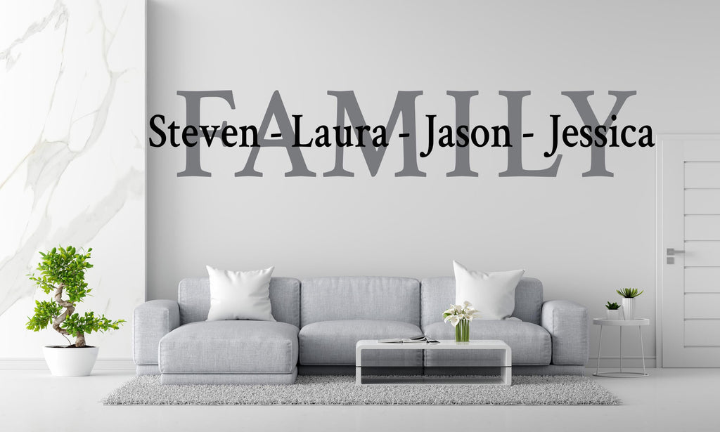 Custom Personalized Family Names Vinyl Wall Sticker Decal - Family Wall Sign Monogram - Vinyl Lettering Wall Decor, Housewarming gifts 513LU