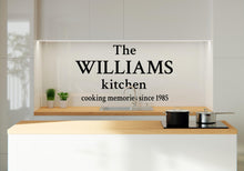 Load image into Gallery viewer, Family Name Kitchen wall decor, Kitchen Wall Decal, Kitchen Vinyl Wall Decal Sticker, Family Name Decals, Housewarming gifts 514LU