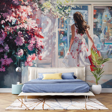 Load image into Gallery viewer, Fancy Shopping Wallpaper, Fasion Wallpaper, Fashion Decal, Fashion Sticker, Girly Fashion Wallpaper, French Style Wallpaper Wall Art vn062