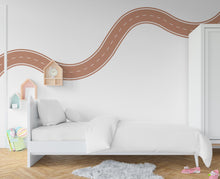 Load image into Gallery viewer, Road wind Wall Decal Highway Vinyl Sticker Track Route Wall Decor Kids Playroom Boys Room Wall Art Automotive Bedroom Mural Sticker 540RS