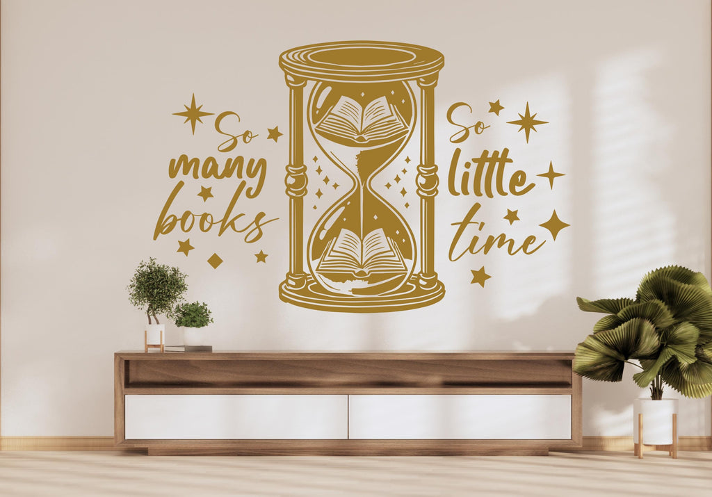 So many books So little time wall art decals book shelves decor library wall decal education decals reading room nurseries school 543RS
