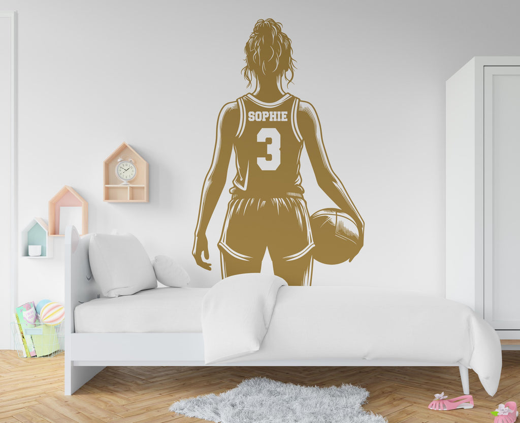Large Custom Name Basketball Girl wall decal Sport Wall Decal Kids Decal Personalized Gifts wall Vinyl Wall Sticker Boy Room 544RS