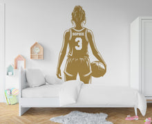 Load image into Gallery viewer, Large Custom Name Basketball Girl wall decal Sport Wall Decal Kids Decal Personalized Gifts wall Vinyl Wall Sticker Boy Room 544RS