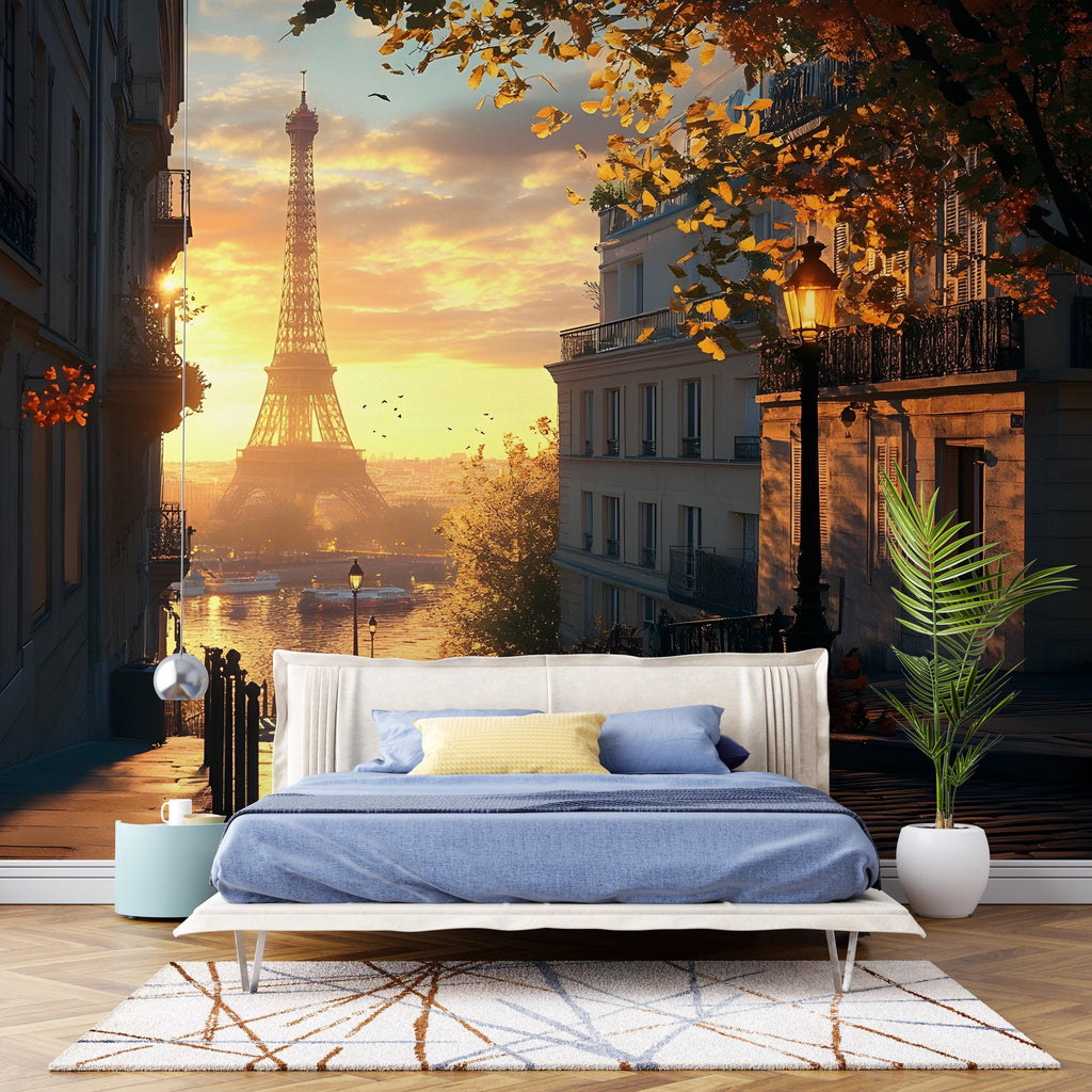 Paris Eiffel Tower Wallpaper, Paris Eiffel Tower Wallpaper, Paris Decal, Paris Sticker, Paris Wallpaper, Eiffel Tower Wallpaper Wall vn063