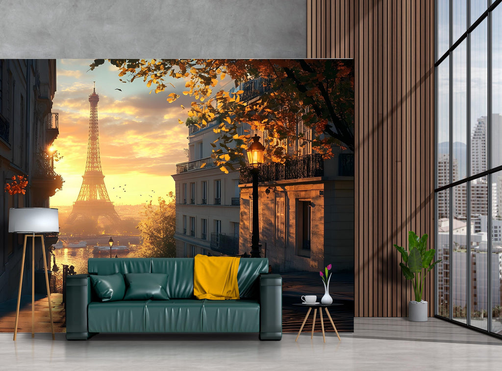 Paris Eiffel Tower Wallpaper, Paris Eiffel Tower Wallpaper, Paris Decal, Paris Sticker, Paris Wallpaper, Eiffel Tower Wallpaper Wall vn063
