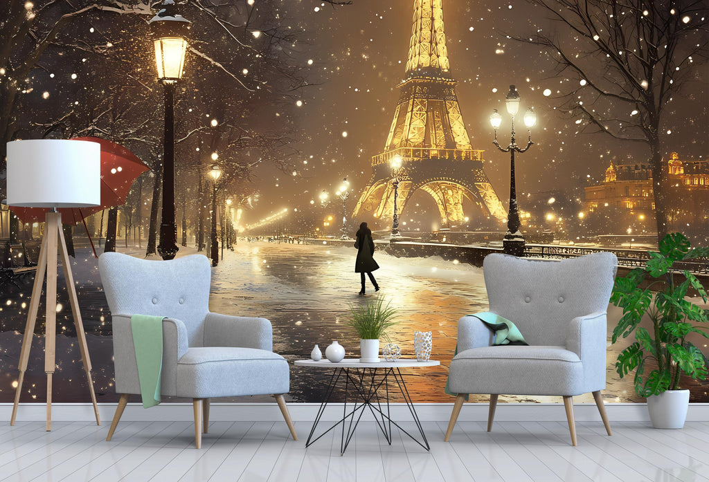 Paris Eiffel Tower Wallpaper, Paris Eiffel Tower Wallpaper, Paris Decal, Paris Sticker, Paris Wallpaper, Eiffel Tower Wallpaper Wall vn066