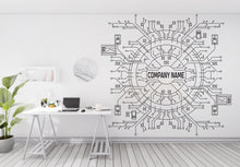 Load image into Gallery viewer, Circuit Board Wall Decal, Technology Vinyl Wall Art Decals, Company Name Decal, Office Decor, Business Wall Decal, Wall Art Office 544LU