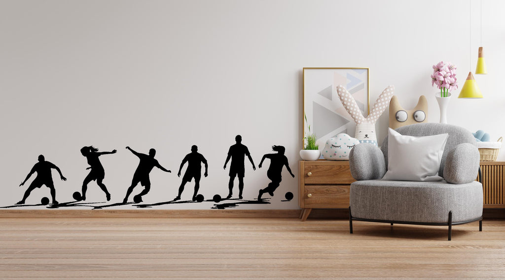 Soccer wall decor, Football Wall Decal Sport Vinyl, Soccer Players Football stickers, Kids Bedroom Sports Decor, Wall Stickers 522LU