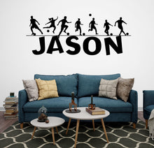 Load image into Gallery viewer, Soccer wall decor, Football Wall Decal Sport Vinyl, Soccer Players Football stickers, Kids Bedroom Sports Decor, Wall Stickers 523LU