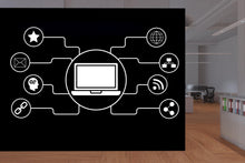 Load image into Gallery viewer, Technology Vinyl Wall Art Decal, Circuit Board Wall Decal, Office Wall Decor, Business Software Wall Sticker, Computer It Decor Office 547RS