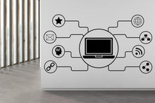 Load image into Gallery viewer, Technology Vinyl Wall Art Decal, Circuit Board Wall Decal, Office Wall Decor, Business Software Wall Sticker, Computer It Decor Office 547RS