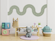 Load image into Gallery viewer, Road wind Wall Decal Highway Vinyl Sticker Track Route Wall Decor Kids Playroom Boys Room Wall Art Automotive Bedroom Mural Sticker 524LU