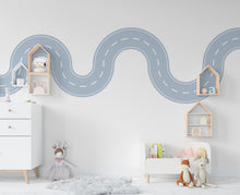 Load image into Gallery viewer, Road wind Wall Decal Highway Vinyl Sticker Track Route Wall Decor Kids Playroom Boys Room Wall Art Automotive Bedroom Mural Sticker 524LU