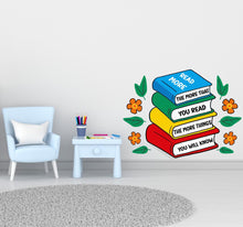 Load image into Gallery viewer, Library Floral Wall Art Decal, Library Wall Decal, Education Decals, Kids Room, Reading room, Nurseries, School, Kids Gifts, Dorm Room 525LU