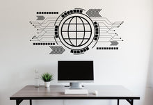 Load image into Gallery viewer, Circuit Board Wall Decal, Technology Vinyl Wall Art Decals, Company Name Decal, Office Decor, Business Wall Decal, Wall Art Office 547LU