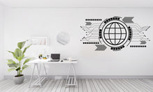 Load image into Gallery viewer, Circuit Board Wall Decal, Technology Vinyl Wall Art Decals, Company Name Decal, Office Decor, Business Wall Decal, Wall Art Office 547LU