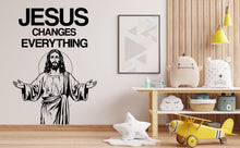 Load image into Gallery viewer, Jesus Changes Everything, Religious Wall Sign, Christian Wall Words, Church Sanctuary Wall Art, Church Wall Decor, Religious Wall Art 527LU
