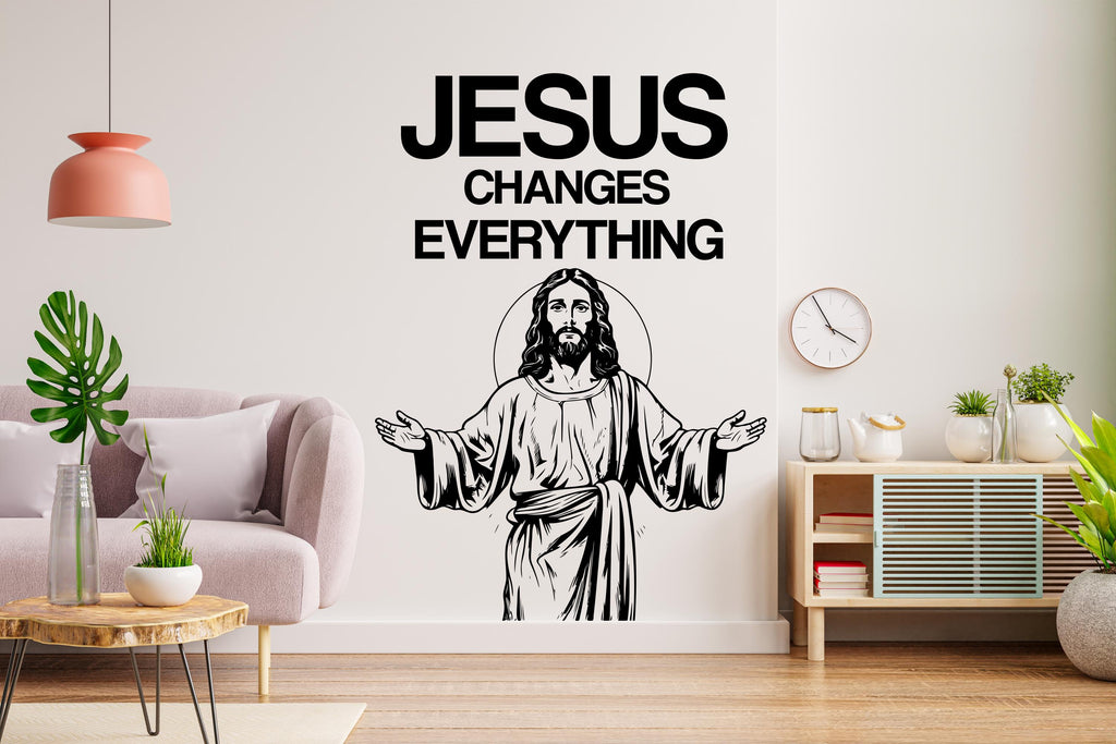 Jesus Changes Everything, Religious Wall Sign, Christian Wall Words, Church Sanctuary Wall Art, Church Wall Decor, Religious Wall Art 527LU