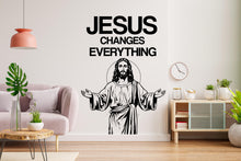 Load image into Gallery viewer, Jesus Changes Everything, Religious Wall Sign, Christian Wall Words, Church Sanctuary Wall Art, Church Wall Decor, Religious Wall Art 527LU
