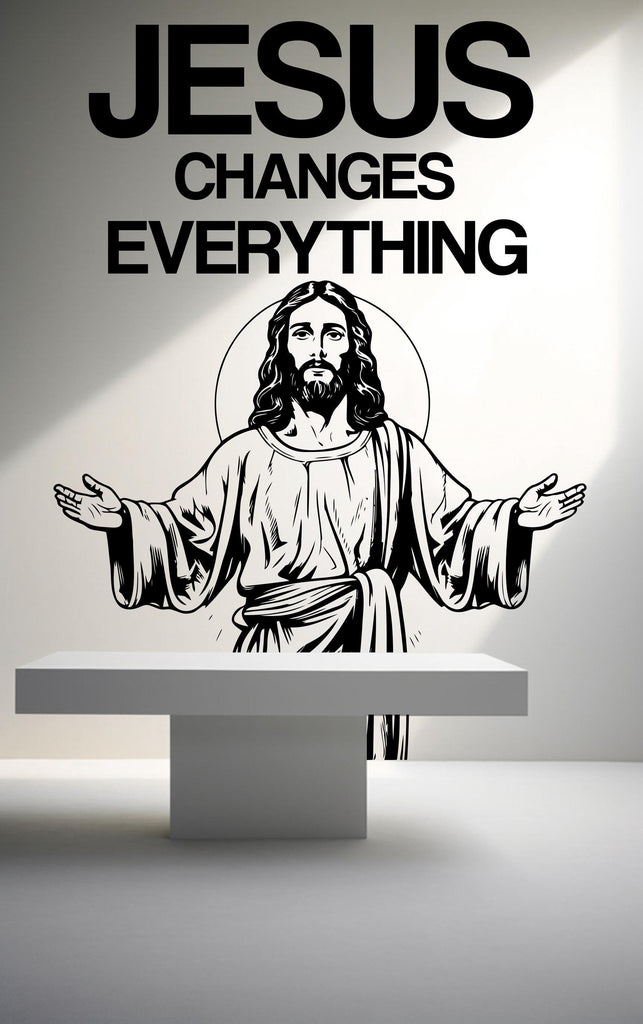 Jesus Changes Everything, Religious Wall Sign, Christian Wall Words, Church Sanctuary Wall Art, Church Wall Decor, Religious Wall Art 527LU