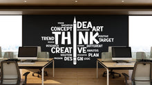 Load image into Gallery viewer, Think Word Cloud Wall Decal - Office Decor, Creative Art, Inspirational Words - Unique Motivational Wall Art for Workspaces - Idea 528LU