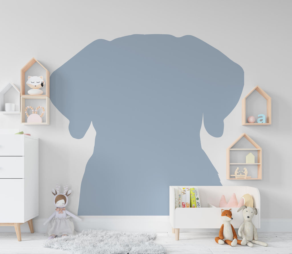 Large Dog Head Decal, Headboard Color Block, Boho Wall Decal, Bed Headboard Sticker, Headboard Wall Decal, Dog Kennel Decor Ideas Gift 531LU