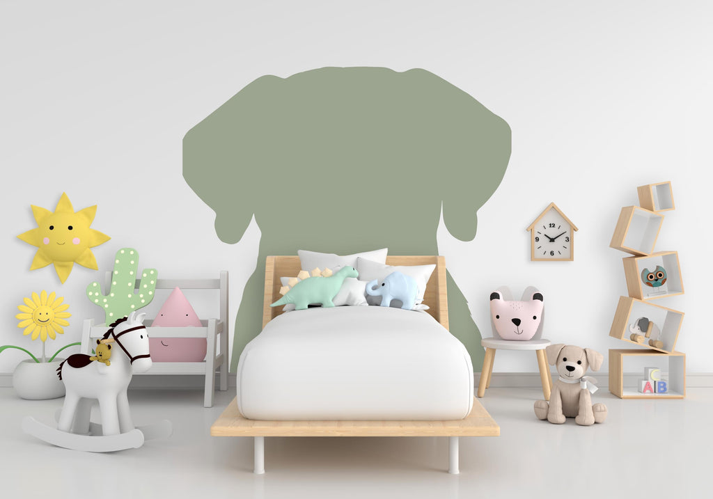 Large Dog Head Decal, Headboard Color Block, Boho Wall Decal, Bed Headboard Sticker, Headboard Wall Decal, Dog Kennel Decor Ideas Gift 531LU
