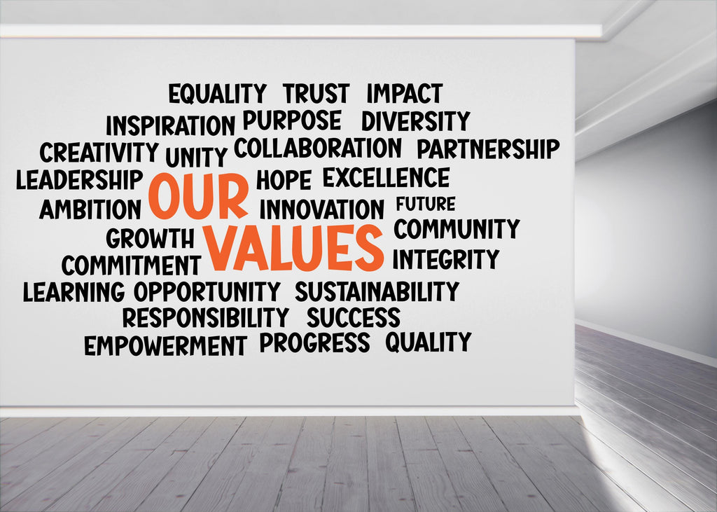 Our Vision Word Cloud Wall Decal - Inspirational Quote Office Decor, Motivational Wall Art, Customizable Design for Office 550LU