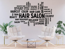 Load image into Gallery viewer, Custom Hair Salon Word Cloud Wall Decal – Stylish Beauty &amp; Hairdressing Decor for Salons, Barbershops, and Home Studios 553LU