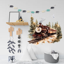 Load image into Gallery viewer, Rustic Train Vinyl Decal - Classic Steam Engine Wall Sticker - Removable Train Decor for Kids Room, Nursery, or Living Room Wall Art Vn019