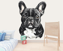 Load image into Gallery viewer, French Bulldog Vinyl Decal - Realistic Bulldog Wall Sticker - Peel and Stick Dog Decor for Kids Room, Nursery, or Living Room Wall Art Vn021
