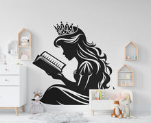 Load image into Gallery viewer, Princess Reading a Book wall decal Reading Books Magic Wall Decal Vinyl Art Stickers for Interiors, Schools, Classrooms, Libraries 552RS