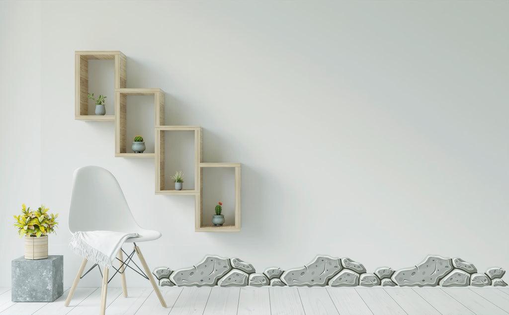 Playful Green Rocks Wall Decal | Rocks Wall Vinyl Sticker Decal Decor | Unique Rock Shapes for Kids Room or Nursery or Living Room 557LU