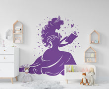 Load image into Gallery viewer, Princess Reading a Book wall decal Reading Books Magic Wall Decal Vinyl Art Stickers for Interiors, Schools, Classrooms, Libraries 554RS