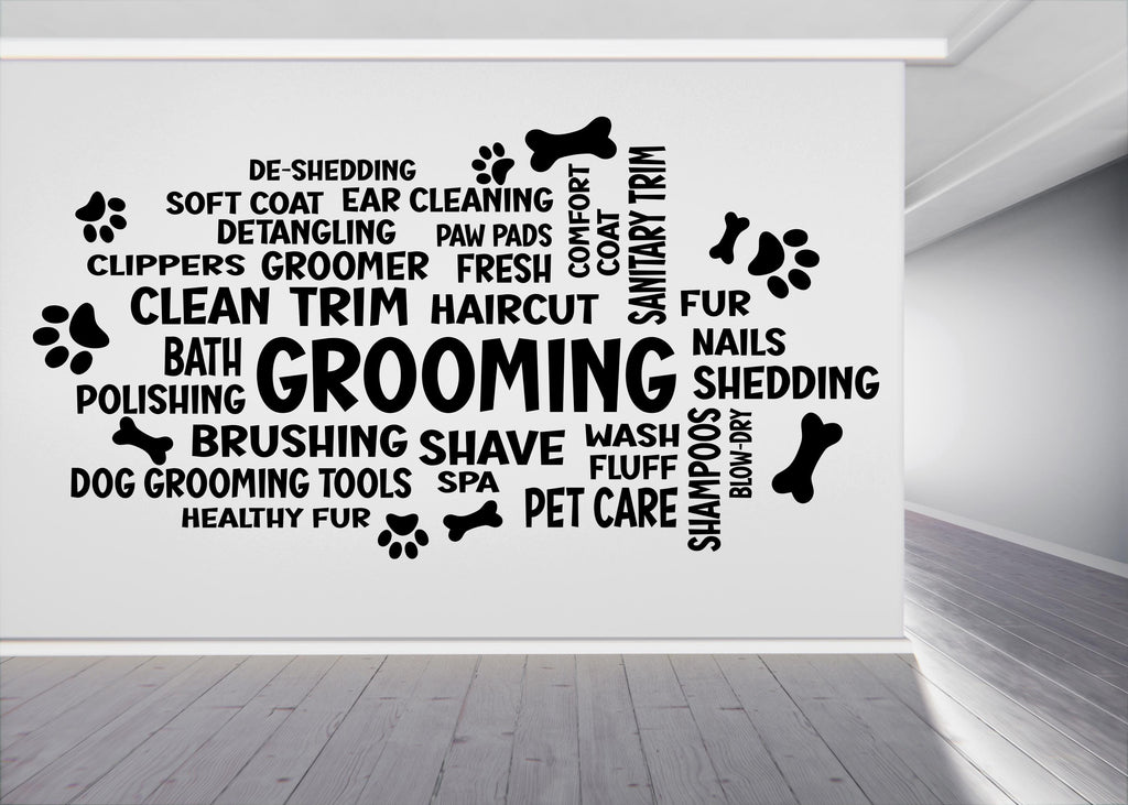 Grooming Wall Decal – Grooming Wall Decor, Fun & Stylish Decor for Pet Grooming Salons, Dog Spas, and Pet Care Businesses, Dog Groomer 560LU