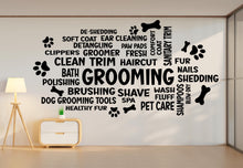 Load image into Gallery viewer, Grooming Wall Decal – Grooming Wall Decor, Fun &amp; Stylish Decor for Pet Grooming Salons, Dog Spas, and Pet Care Businesses, Dog Groomer 560LU