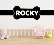 Load image into Gallery viewer, Dog wall decals, Dog Name Bone Decor, Grooming wall decor, Pet lover gift, Pet shop dog house wall vinyl decal, Pet wall vinyl decal 561LU