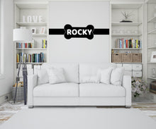 Load image into Gallery viewer, Dog wall decals, Dog Name Bone Decor, Grooming wall decor, Pet lover gift, Pet shop dog house wall vinyl decal, Pet wall vinyl decal 561LU
